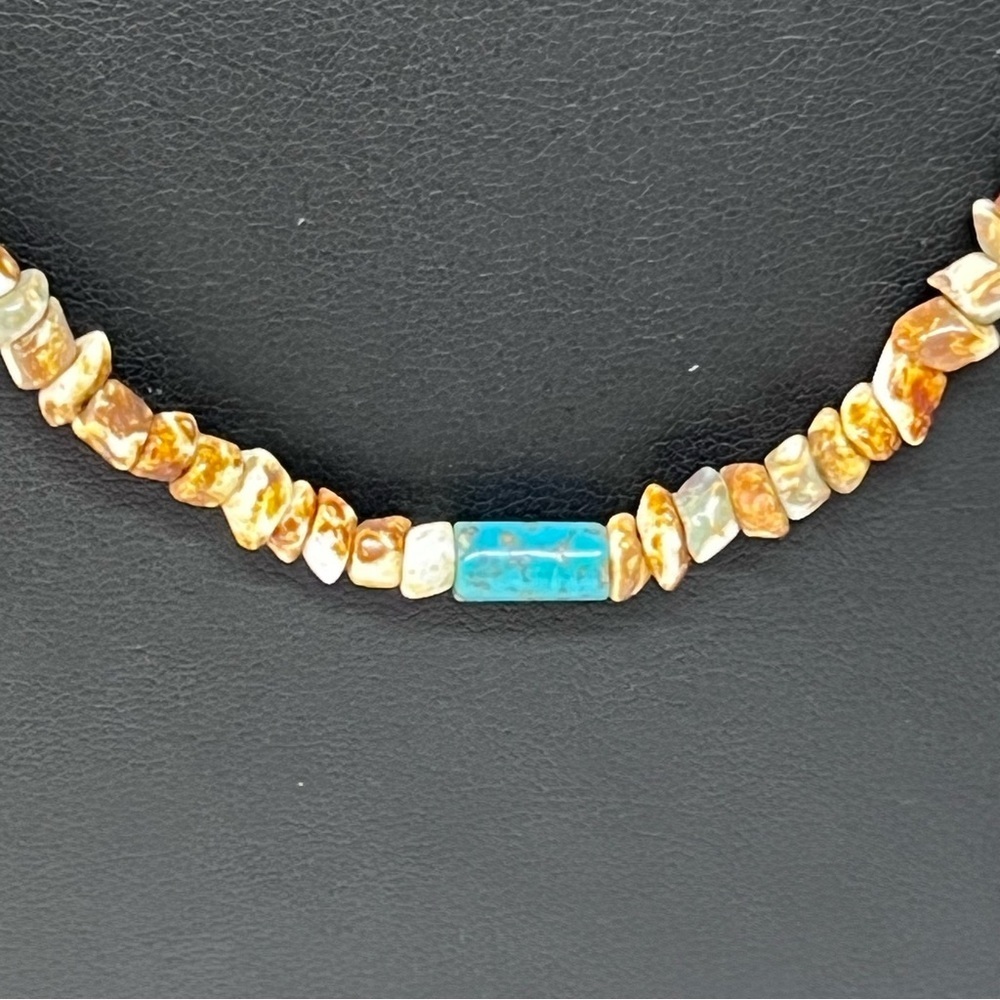 VTG Southwestern Stone Beaded Turquoise Necklace 24" - Picture 5 of 11